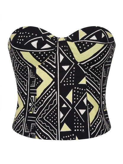 Haut Bustier Bogolan Heritage en wax 100% coton