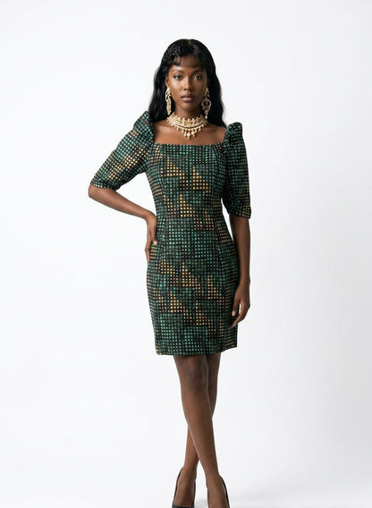 Robe Jade impérial en wax 100% coton